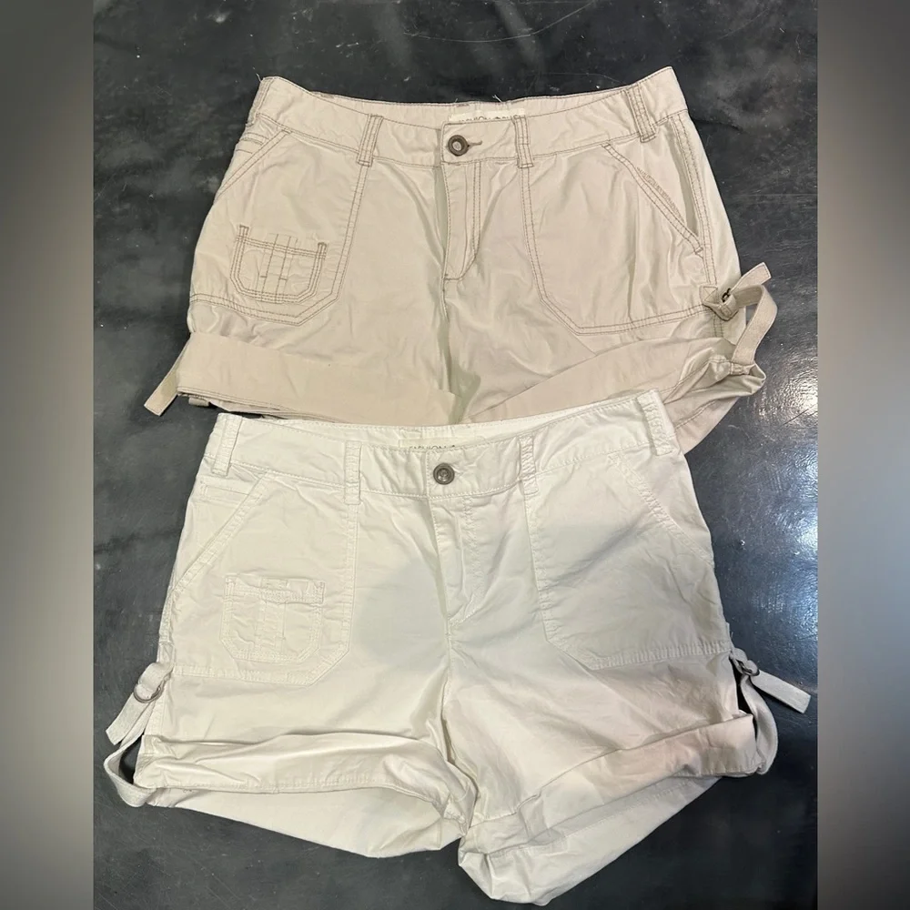 Vintage Fashion Bug Khaki Cargo Shorts Lot of 2 Women’s Size‎ 10 Y2K Utility